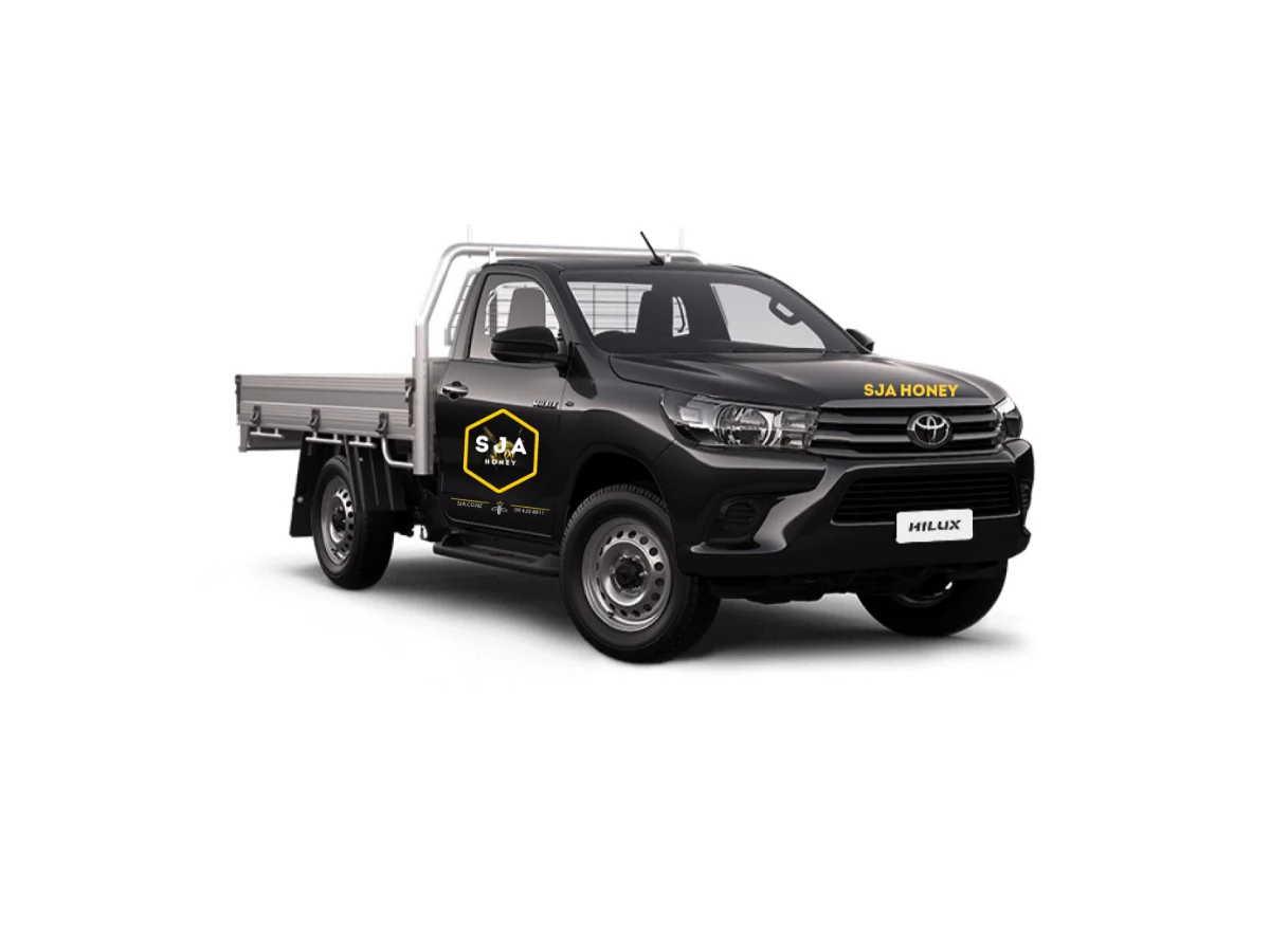 Brand work sja-vehicle SJA Honey branded ute designed by Spectra Online